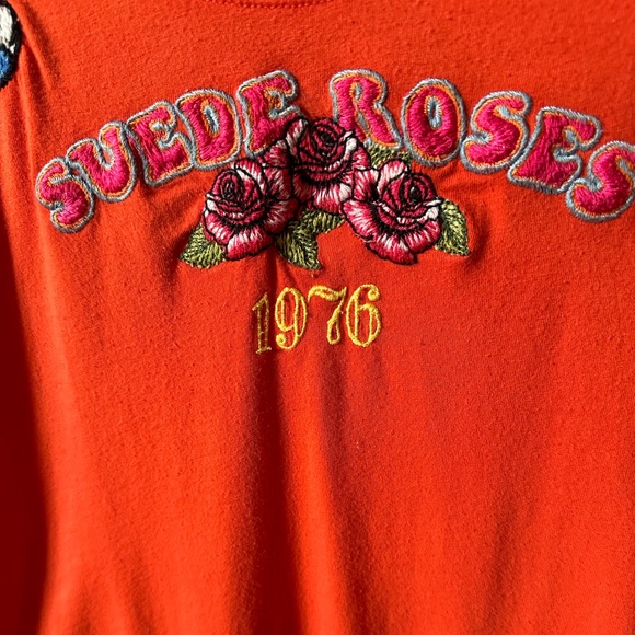 Johnny Was Red Embroidered Long Sleeve Top - Picture 6 of 8
